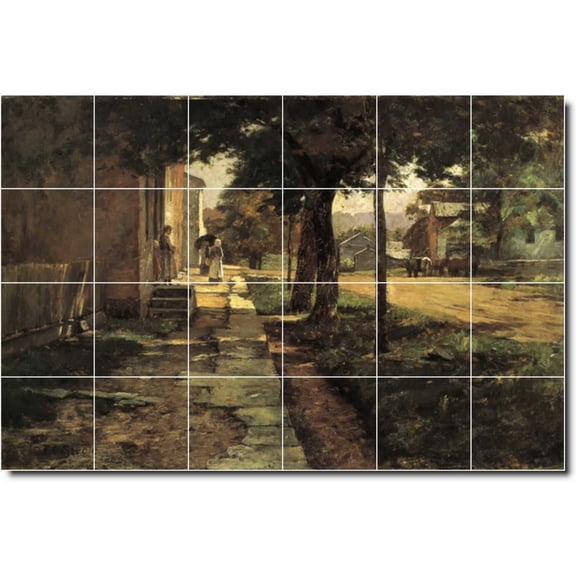 Ceramic Tile Mural-Theodore Steele Country Painting 330. 72" w x 48" h using (24) 12 x 12 ceramic tiles