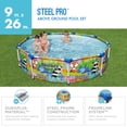 thumbnail image 3 of Bestway Steel Pro 9' x 26" Above Ground Round Outdoor Swimming Pool, Panda Print, 3 of 10