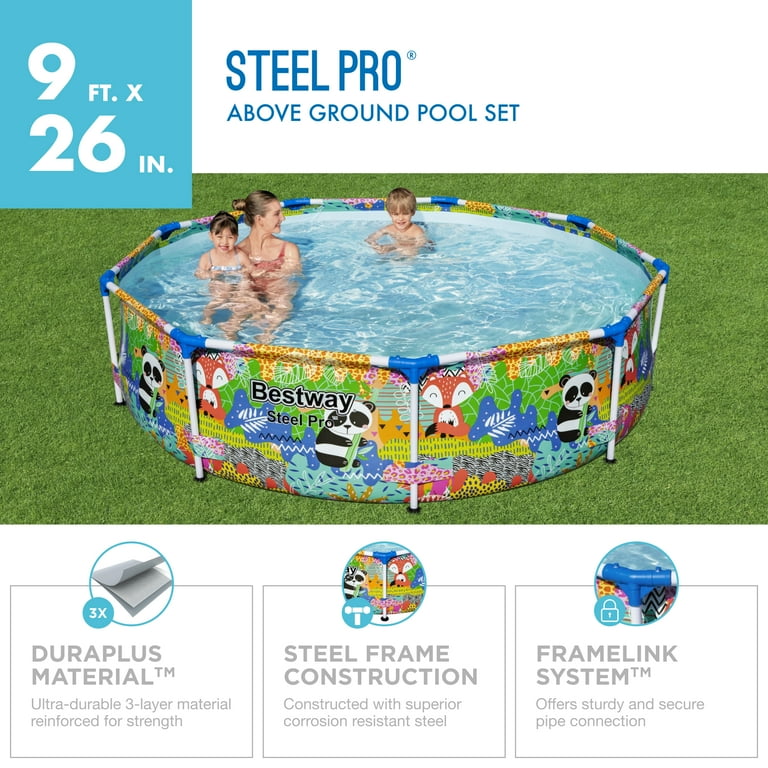 Bestway Large Backyard Above Ground Pool for Adults, Steel Pro 9