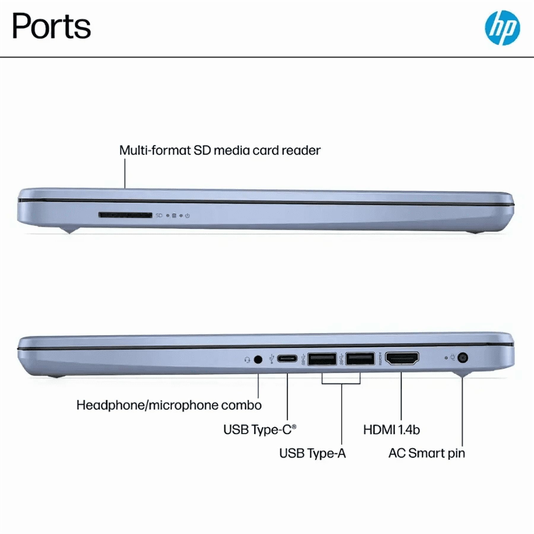 HP 14” HD Laptop, Intel Processor N150, 4GB RAM, 128GB UFS, Windows 11 Home in S Mode, Sky Blue