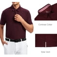 thumbnail image 3 of Alex Vando Mens Golf Shirt Moisture Wicking Quick-Dry Short Sleeve Casual Polo Shirts for Men, 3 of 5