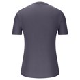 thumbnail image 2 of Black Crew Neck Tshirt Men Men Clothing Men's Casual Rib Knit Short Sleeve T Shirts Crew Neck T-Shirt Solid Tee Tops Lightweight Confortable Muscle Tee Blouse, 2 of 6