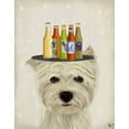 thumbnail image 2 of Fab Funky 12x14 Gold Ornate Wood Framed with Double Matting Museum Art Print Titled - West Highland Terrier Beer Lover, 2 of 4