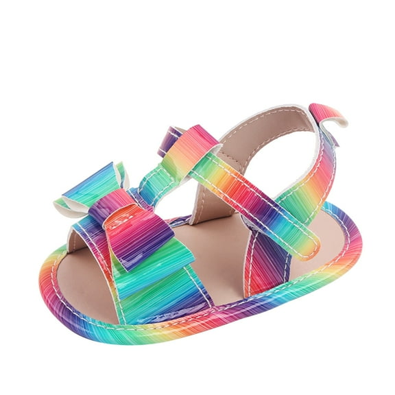 Zanarzt Infant Girl Dress Sandals Baby Girl Sandals Summer Crib Shoes Soft Sole Infant Girls Princess Dress Flats First Walker Shoes Green,4.5