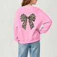 thumbnail image 5 of Girls Sweatshirt Girls Leopard Print Bow/Heart Graphic Pullover Tops Casaul Fall Sweatshirt Size 5-6 Years, 5 of 8