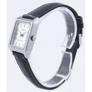 Womens Analog Quartz Stainless Steel Black Leather Watch LTP-V007L-7E1