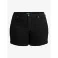 thumbnail image 5 of Terra & Sky Women's Plus High Rise A Line Denim Shorts, 5" Inseam, Sizes 16W-26W, 5 of 5