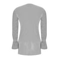 thumbnail image 7 of Black Dresses for Women - Women Casual Long Sleeve Dresses, Holiday Dresses for Women - Summer Flowy Crewneck A-Line Plain Midi Dress Gray Size:S, 7 of 7