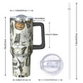 thumbnail image 2 of Beige Halloween Skull Pumpkin Pattern Tumbler with Handle and Lid,40oz Double Wall Vacuum Insulated Tumbler,Cups Gift for Women and Men, 2 of 7