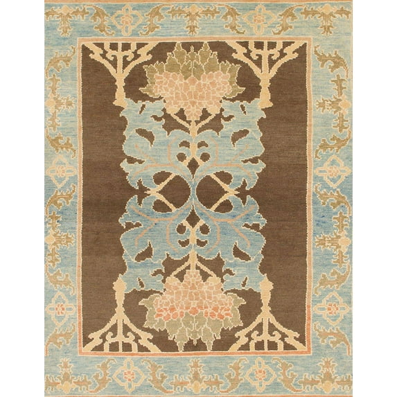 Ahgly Company Indoor Rectangle Abstract Light Brown Abstract Area Rugs, 2' x 5'
