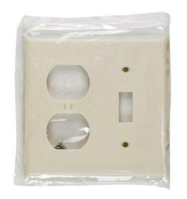 Leviton Light Almond 2-Gang Switch Plate Receptacle Outlet Cover Wallplate 78005 