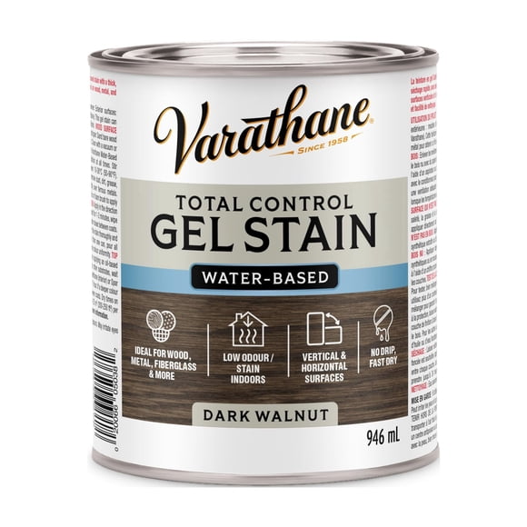 Varathane - premium water base gel stain Dark Walnut 946ml 398134