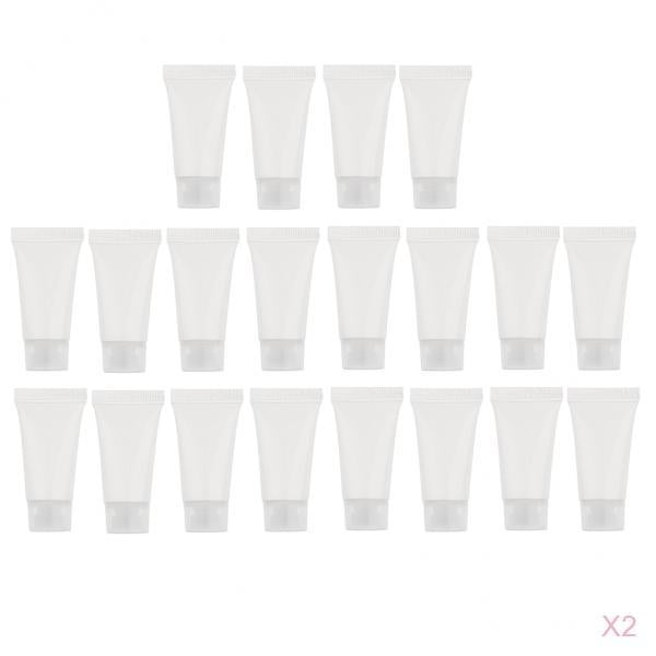 40pcs 5ml Tubos de plástico de crema de manos de plástico vacíos Sunnimix Botella recargable vacía