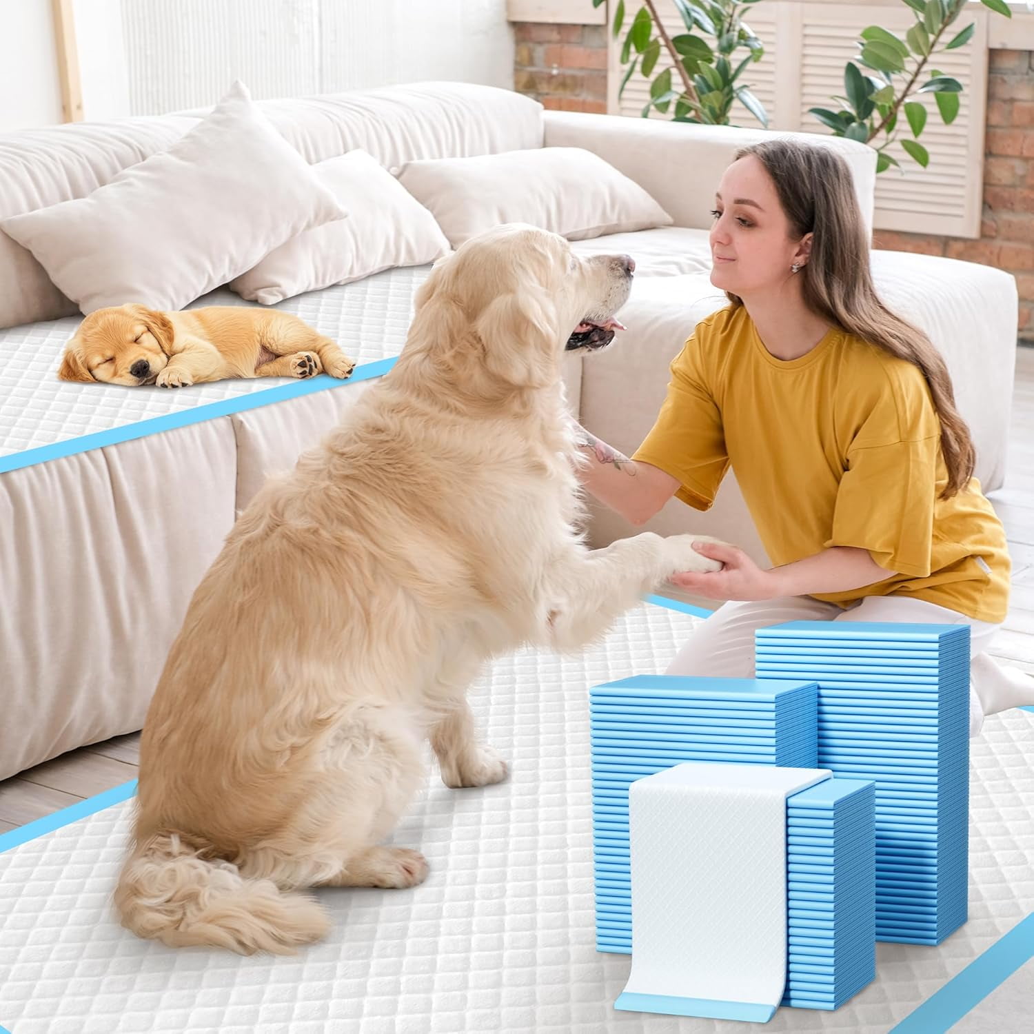 XXXL 40 Pack Extra Large Puppy Pads 31x55 Inch-7-Layer Thick Dog Training Pads with Quick-Dry Technology-Odor Control & Leak-Proof Disposable Wee Pads for Ideal for Potty Training of Large Dogs &Pets