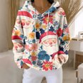 thumbnail image 2 of Hoodies for Women Oversized Winter Plush Cute Sweatshirts Pullover Trendy Fall Winter Clothes with Christmas Print for Comfortable Seasonal Wear,Blue,S, 2 of 6