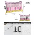 thumbnail image 3 of Pack of 2 Outdoor Lumbar Pillow Covers 12x20 Inch, Colorful Stripe Waterproof Throw Pillow Covers Set, Modern Pink Purple Yellow Vertical Striped Decorative Cushion Cases for Patio Porch Car, 3 of 7
