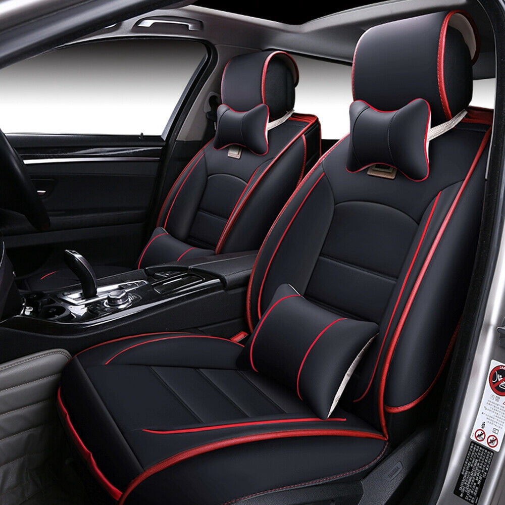 Fetcoi,Car Seat Cover,11 Part Auto Ultra-Luxury PU Leather Car Seat for Deluxe 5-Seats Car