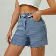 thumbnail image 2 of Afdoent Jean Shorts Womens High Waist Jean Shorts Wide Straight Leg Microelastic Long Denim Mom Shorts Summer Denim Shorts, 2 of 9