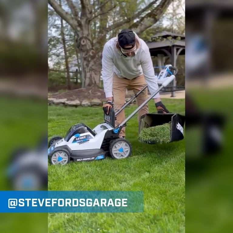 HART 40V 20 Cordless Electric Lawn Mower with Self Propelled Dual Blade and Side Discharge Walmart