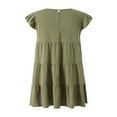 thumbnail image 4 of Robe Décontractée Plissée Fluide Volants en Vrac Manches Courtes Bohème Plage Vacances Robe Courte, 4 of 8
