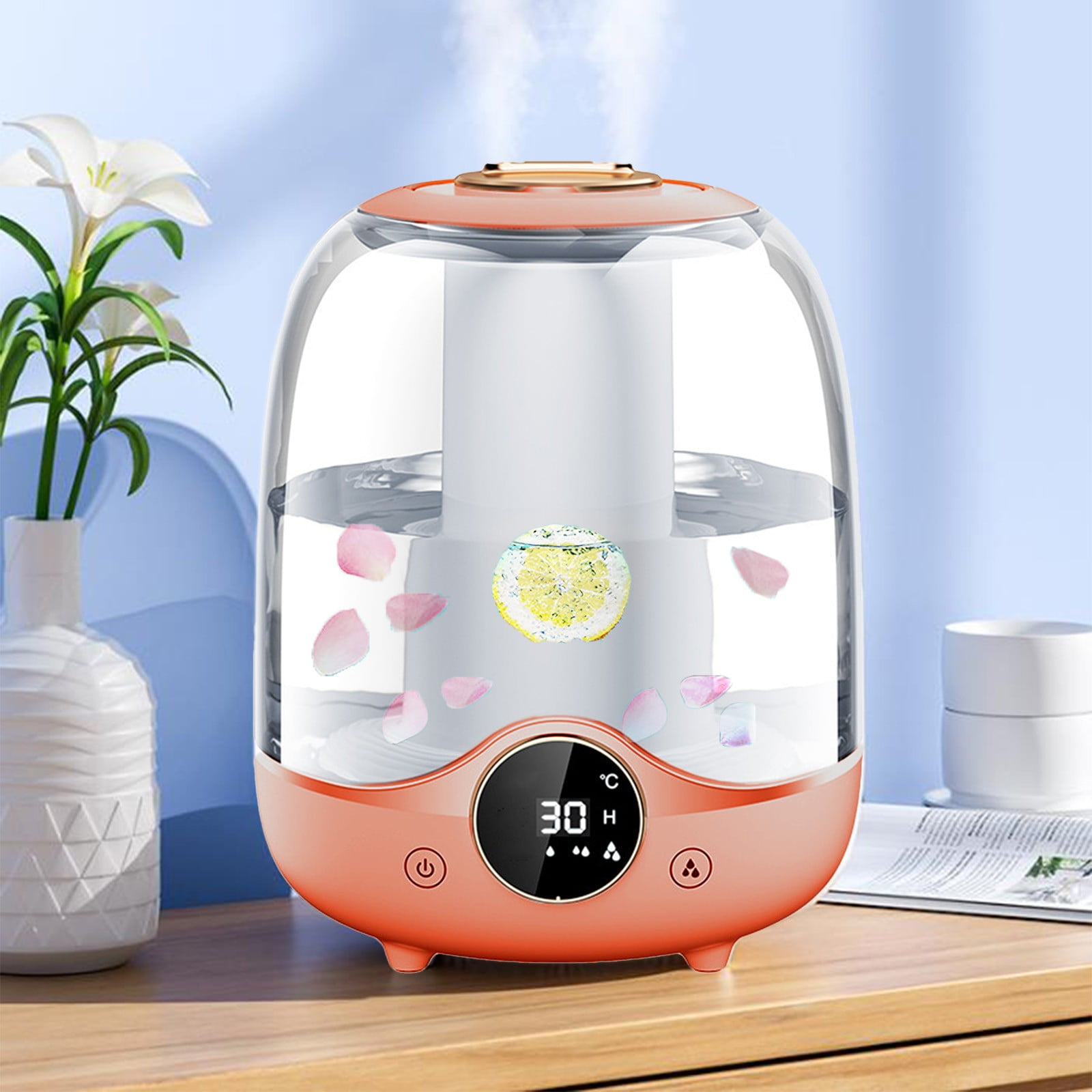 AZXY 1 Gallon Humidifier for Room Cool Mist,Evaporative Humidifiers,Oil Diffuser Humidifier for Bedroom Home Desk Plants,Quiet Travel Personal Humidifiers for Bedroom Nightstand