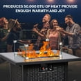 thumbnail image 7 of 28" Propane Fire Pit Table, 50,000 BTU Steel Gas Firepit, Rectangular Fire Pits with Cover, CSA Certified, Pulse Ignition,Glass Stone,Wind Guard, Ideal for Outdoor Patio,Dining-Black, 7 of 7