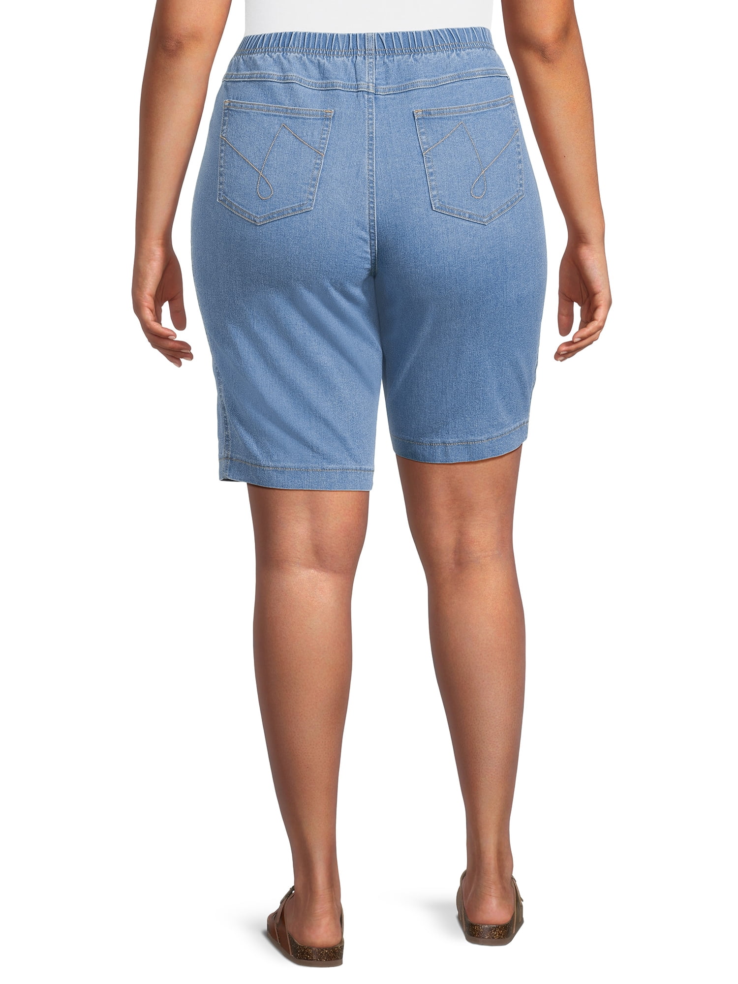 JMS Just My Size by Hanes Women's Plus Pull On 4 Pocket Bermuda Shorts, 11" Inseam, Sizes 0X-4X