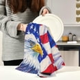 thumbnail image 2 of American Flag Tea Towels Set of 1 Bald Eagle Kitchen Dish Cloth with Hanging Loop, 18"x28"Lint-Free Absorbent Towel for Kitchen Drying Wiping and Cleaning, 2 of 6