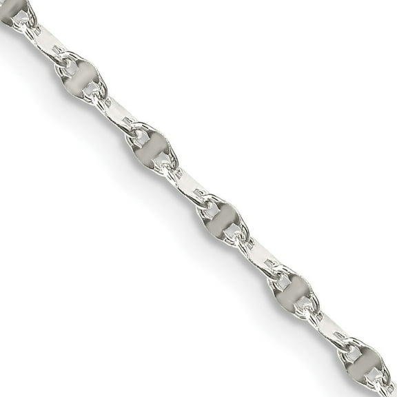 Auriga 925 Sterling Silver 2.25 mm Fancy Wave Flat Link Chain Necklace for Women 16"