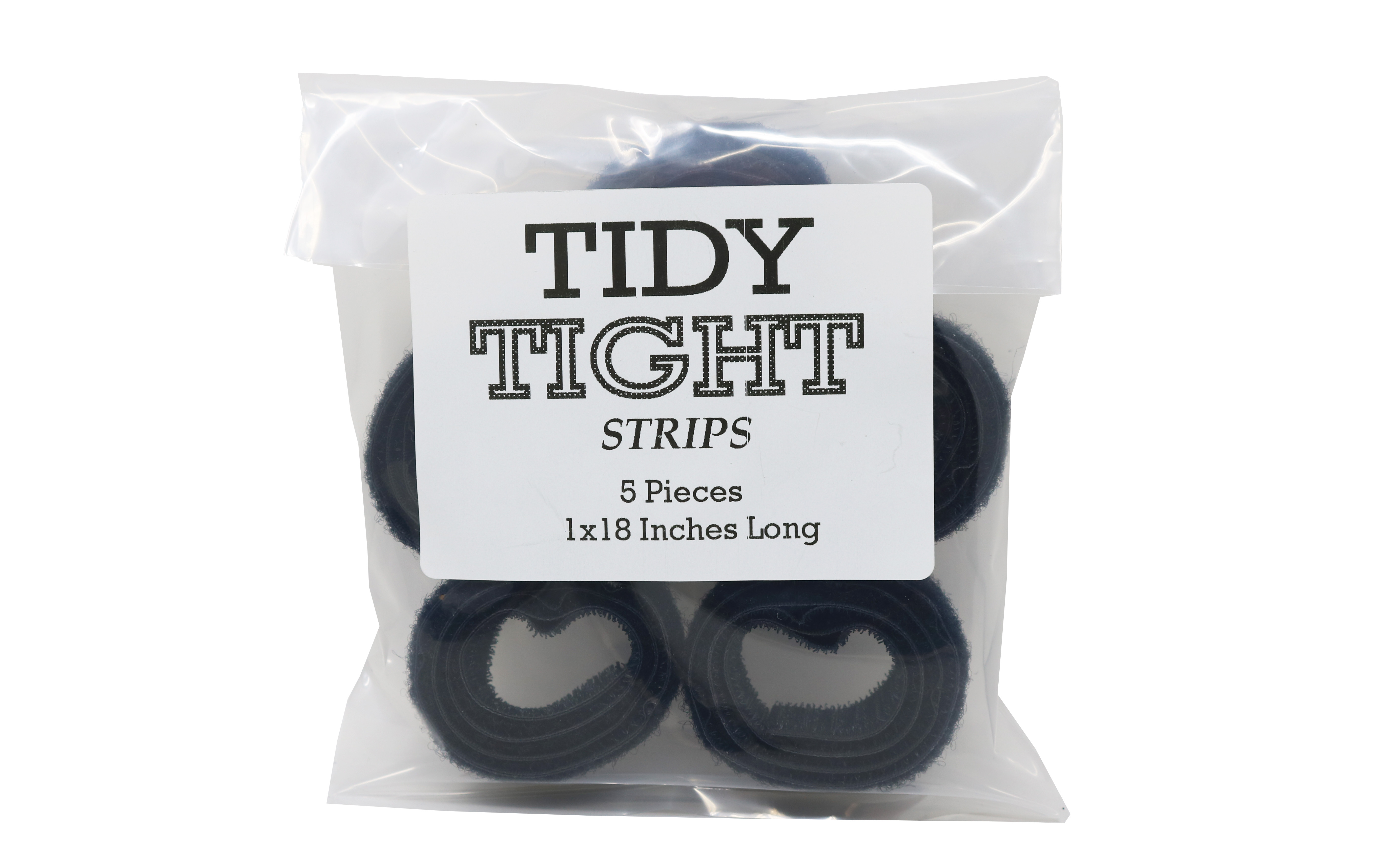 Tidy Tight  5 Pack, 1 Inch Strips, Total Strap Length 1.5 Ft (18 Inches),  1 Inch Black Back To Back Nylon Hook & Loop, Assembled In The USA. - image 2 of 3