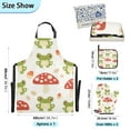 thumbnail image 3 of Frogs Mushrooms Cartoon Cute Apron Set with Oven Mitts Pot Holders Set of 5 Kitchen Stuff Accessories, 3 of 6