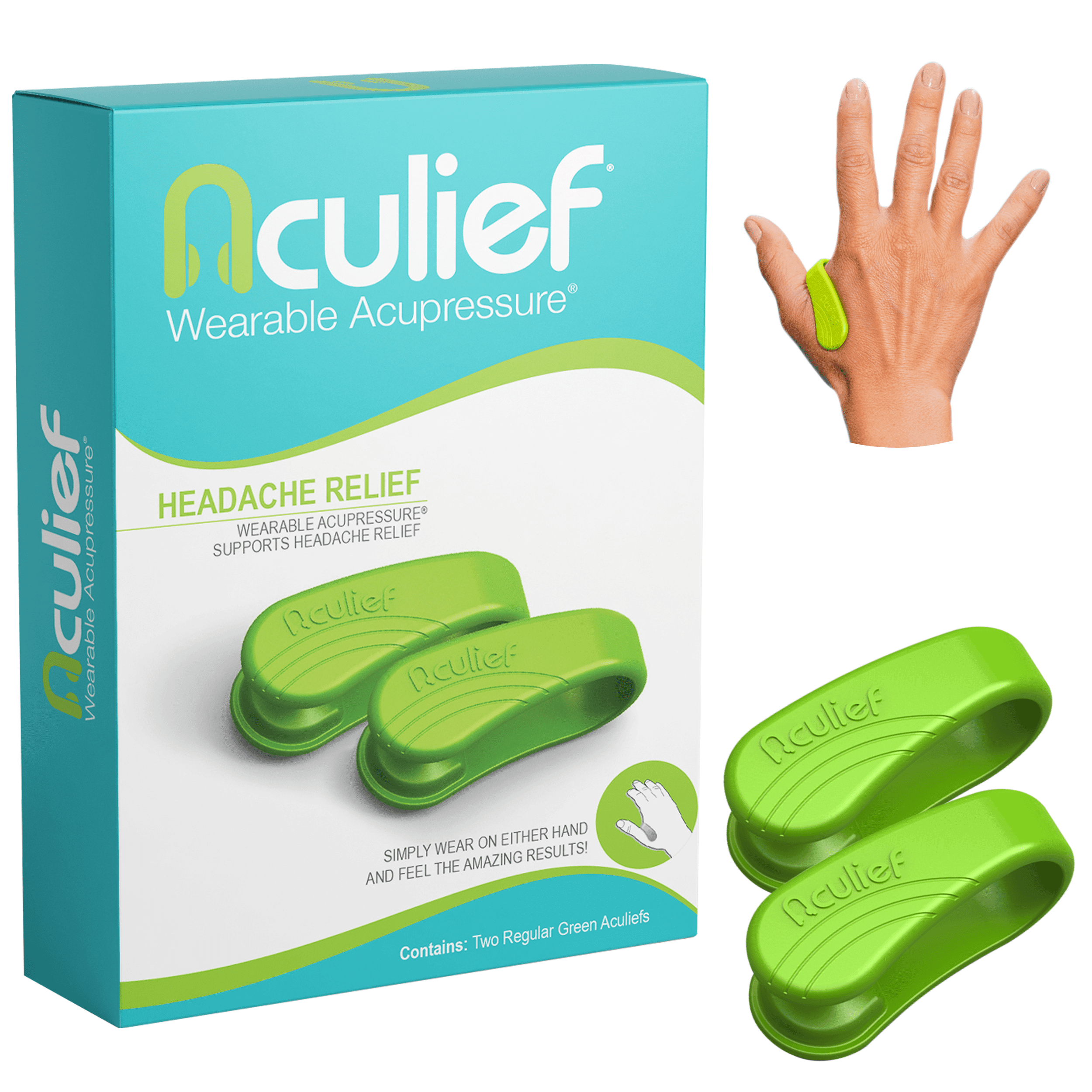 Aculief Wearable Acupressure Device 2 Pack Green