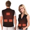 thumbnail image 2 of Chaleco negro con calefacción para hombre y mujer, chaqueta con calefacción por Usb, ropa térmica, chaleco de pesca, calentador corporal eléctrico de invierno, novedad de 2022, 2 of 4