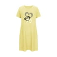 thumbnail image 4 of Camisón corto de mujer, vestido de largo medio con estampado de moda, camisón corto extragrande de mujer, camisón de manga corta con estampado de pecho a la moda, camisón de mujer, 4 of 6