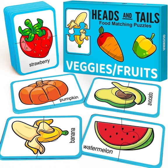 Quokka Kid Puzzles 2 4 Years Old 1-3 – Puzzles for Toddlers with 32 pieces Fruits Veggies – Memory Matching Games for Boys and Girls