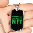 thumbnail image 2 of Making Cash With NFT Crypto Necklace Stainless Steel or 18k Gold Dog Tag 24" Chain, 2 of 8