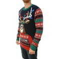 thumbnail image 4 of Ugly Christmas Sweater Men's Let It Glow Reindeer LED Light Up Sweatshirt, 4 of 5