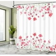 thumbnail image 5 of Ambesonne Floral Shower Curtain, Herbs Blossoms Bridal, 69"Wx84"L, Pink Green White, 5 of 5