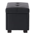 thumbnail image 2 of CorLiving Asha Small Faux Leather Tufted Upholstered Rectangular Indoor Ottoman with Storage, 2 of 9