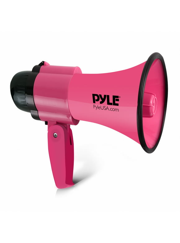 PYLE PMP34PK - Compact & Portable Megaphone Speaker with Siren Alarm Mode & Adjustable Volume, Battery Operated