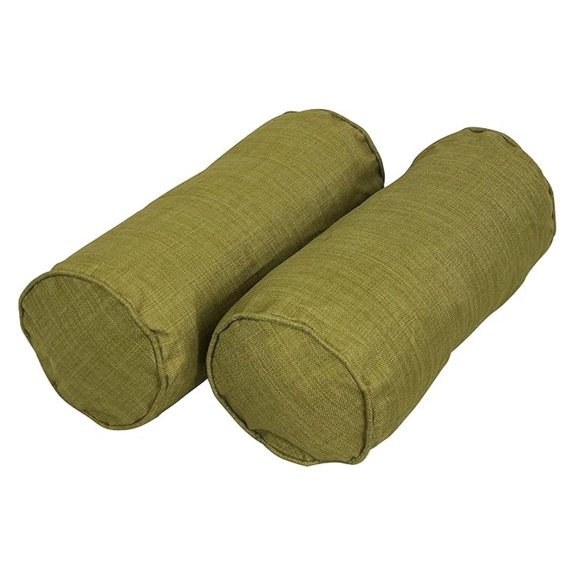 Corded Bolster Pillows 20x8 - 2 Pack Outdoor Indoor Decorative Pillows - UV Resistant Spun Polyester Filled - Classic Double Corded Design