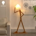 thumbnail image 2 of Cool Tall Floor Lamp Decorative Reading Standing Wood Swing Arm Wood Lighting for Corner Kids Boys Girls Bedroom Living Room Home Improvement Office Farmhouse - with LED Bulb (Walnut), 2 of 19