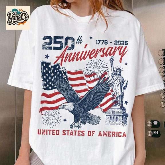 250th Anniversary Shirt, USA 250 Years Shirt, Independence Day, Patriotic Tee with USA Flag Retro American Flag Shirt, Patriotic Eagle Shirt