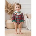 thumbnail image 5 of BemeyourBBs Baby Girls Christmas Romper, Long Sleeve Crew Neck Embroidery Bodysuit, 5 of 9