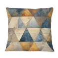 thumbnail image 3 of Designart "Mosaic of Beige and Blue Triangles" Geometric Printed Throw Pillow, 3 of 5