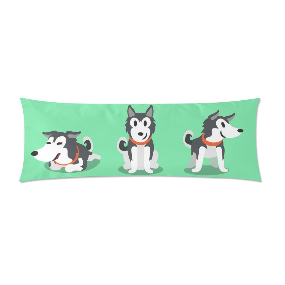 MKHERT Cute Husky Dog Body Pillow Pillowcase Pillow Protector Cushion