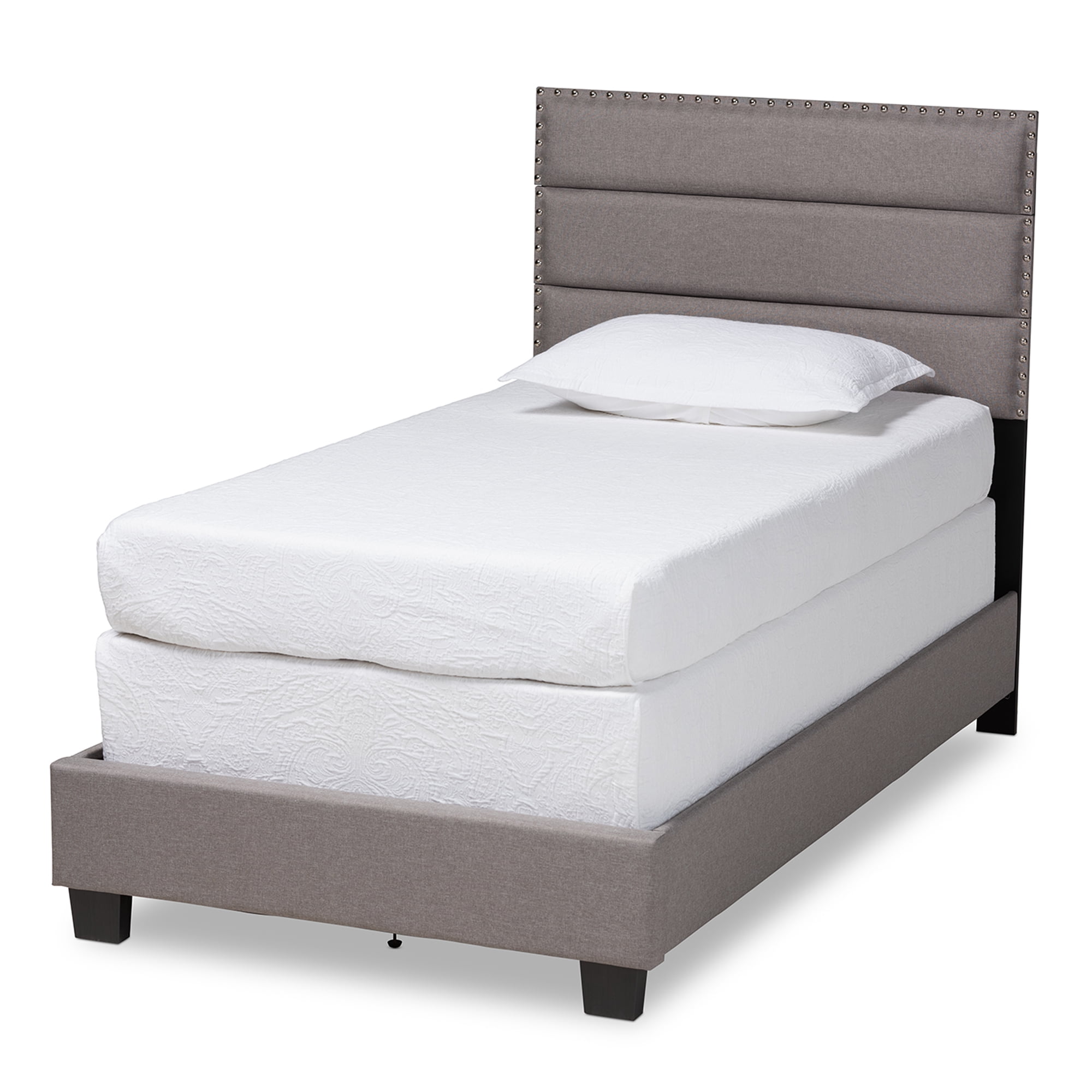 Baxton Studio Ansa Modern and Contemporary Gray Fabric Upholstered Twin Size Bed