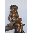 thumbnail image 6 of Nifao Young Girl with Her Puppy on Bench Reading Bronze Statue, Size – Home Office Decor Sculpture, 37"L x 17"W x 38"H, 6 of 12