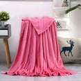 thumbnail image 5 of AUQ Solid Color Blanket Flannel Blanket Coral Blanket Gift Blanket Air Conditioning Blanket Soft Cozy Blanket Sofa Luxurious Warm,Coral Fleece Blanket Brown, 5 of 7