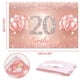 thumbnail image 2 of Fondo para cartel de feliz cumpleaños número 20, 20 suministros de decoración para fiesta de cumpleaños para mujeres o hombres, oro rosa, 4 x 6 pies, 2 of 5